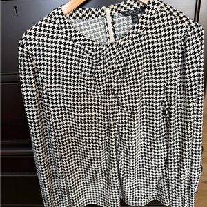 Ralph Lauren Black and White Houndstooth Top